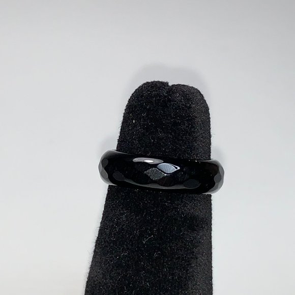 Faceted Onyx Solitaire Rings - Picture 5 of 16